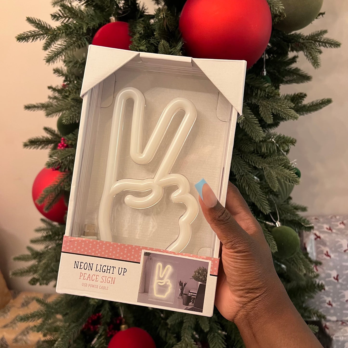 Neon Light Up Peace Sign