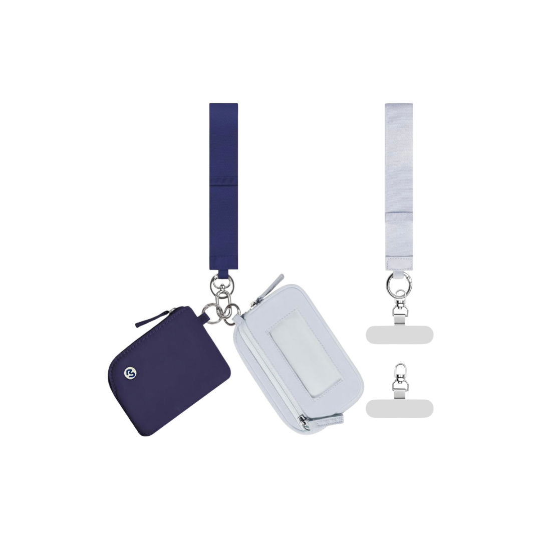 Navy Blue Dual Pouch Wristlet
