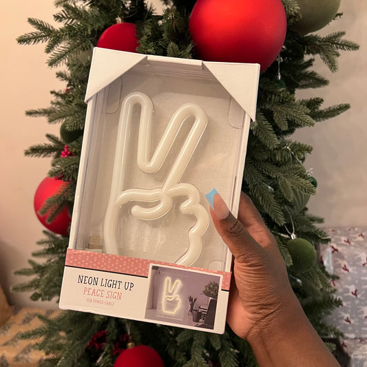 Neon Light Up Peace Sign