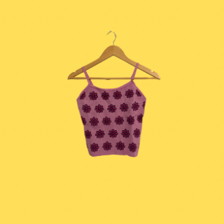 Pink Tank Top With Flowers