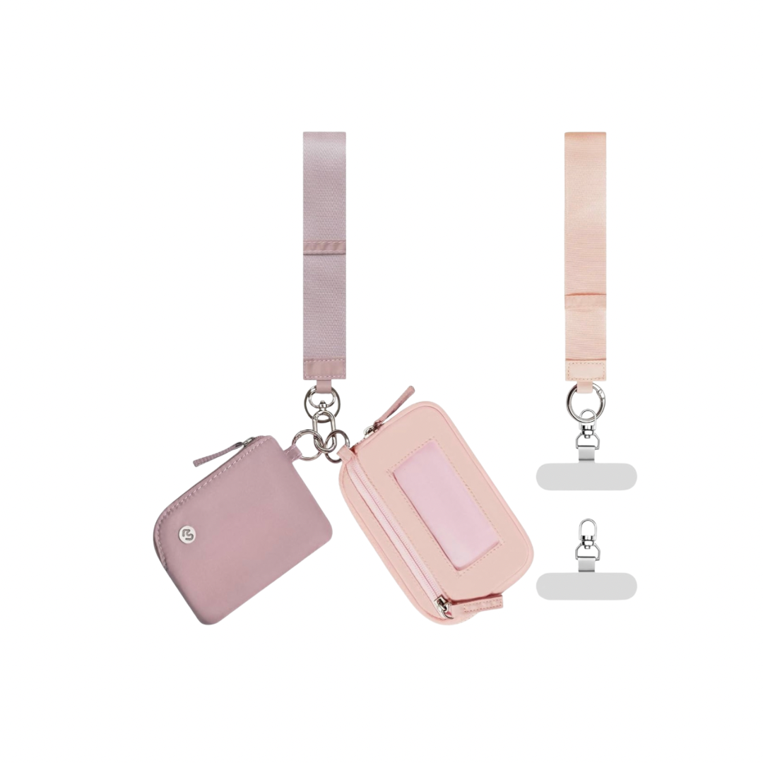 Dusty Rose Dual Pouch Wristlet