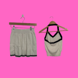 White Halter Top With Skirt