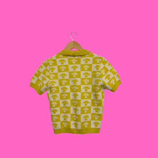 Mushroom Checker Collared Shirt