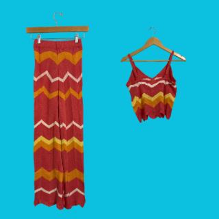 Coral Knit Zig Zag Lounge Set